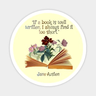 Jane Austen Book Lover Quote Magnet